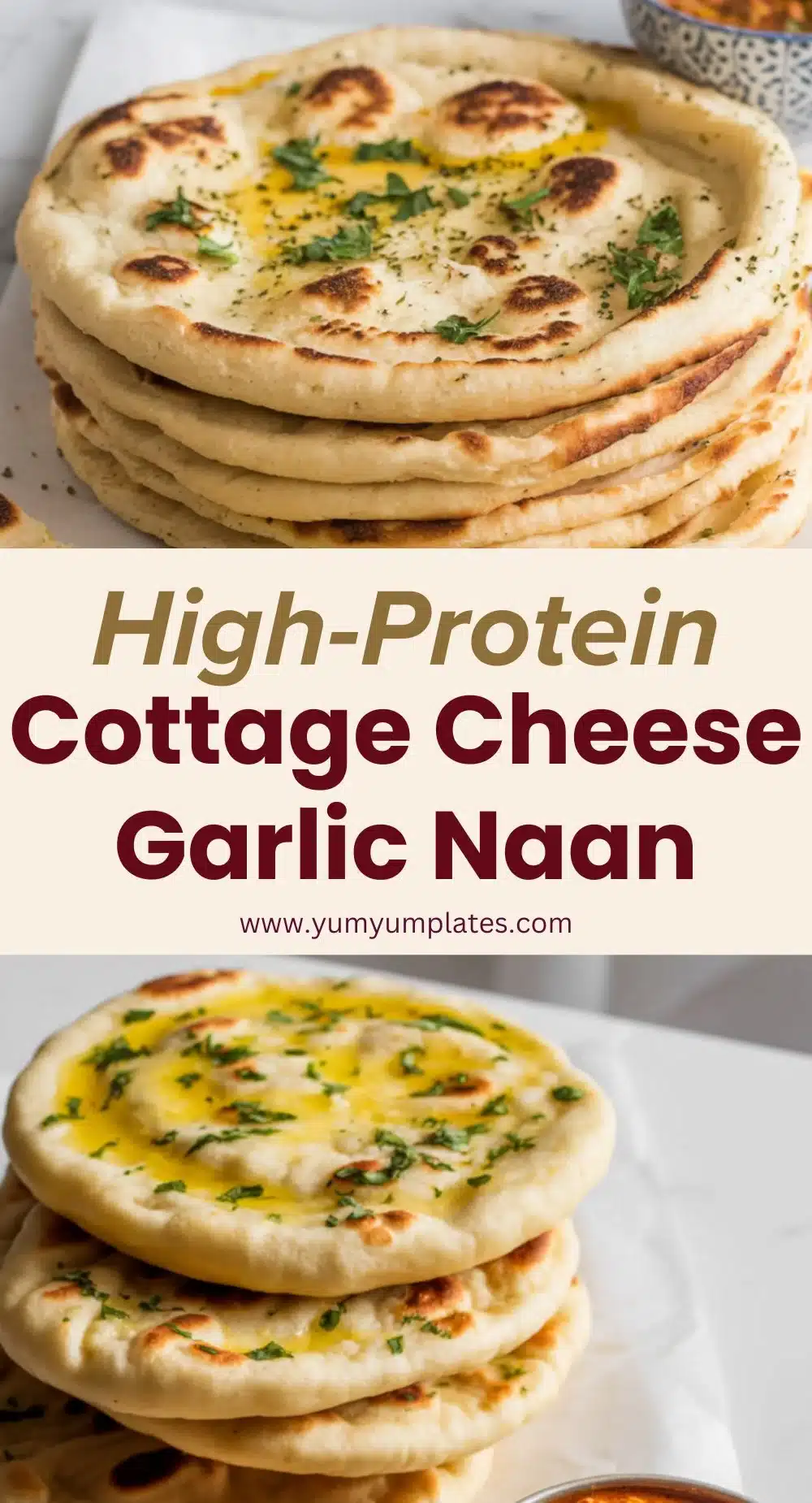 20-Minute Garlic Cottage Cheese Naan | Cottage Cheese Naan Bread, High Protein Naan, Protein Side