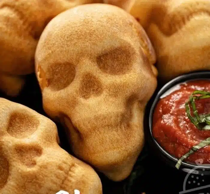 Cheesy Halloween Pizza Skulls perfect for festive celebrations