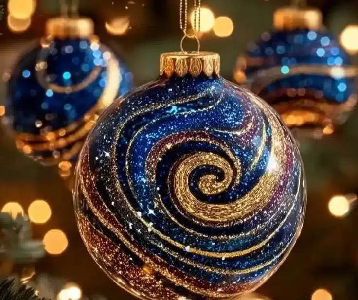 DIY ornaments made from old CDs, perfect for Christmas crafts and decorations.