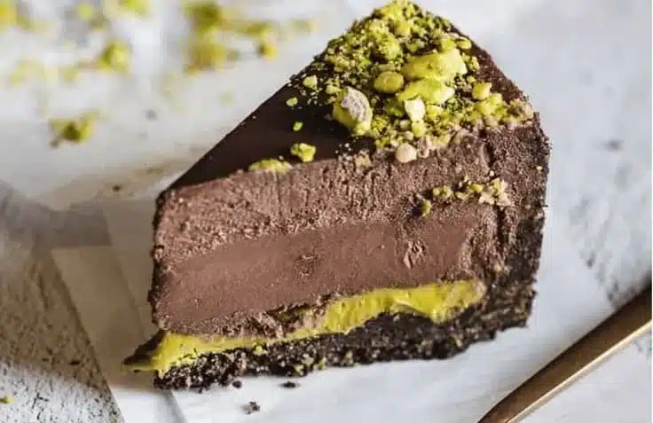 Gluten Free Pistachio Cake with Dark Chocolate Ganache