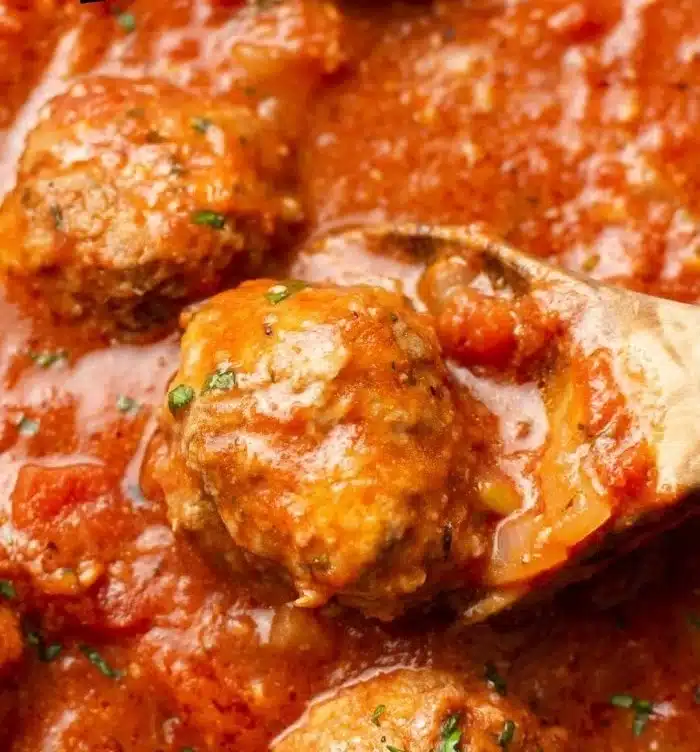 Delicious homemade spaghetti and meatballs served on a plate.