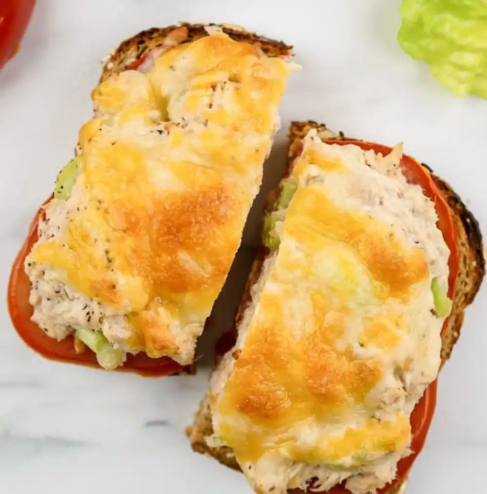 Lightened Up Diner Tuna Melt Recipe | Healthy Tuna Melt Recipe, Tuna Avocado Melt, Tuna Salad