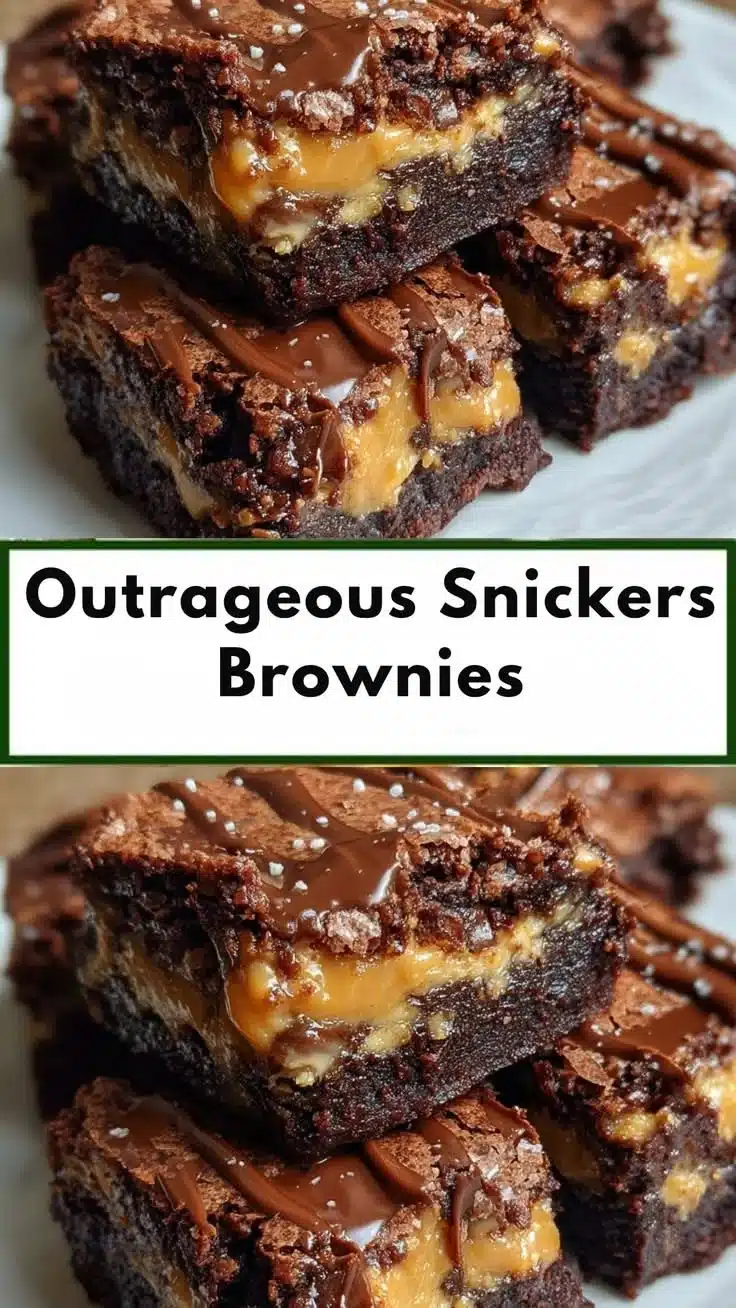 Outrageous Snickers Brownies