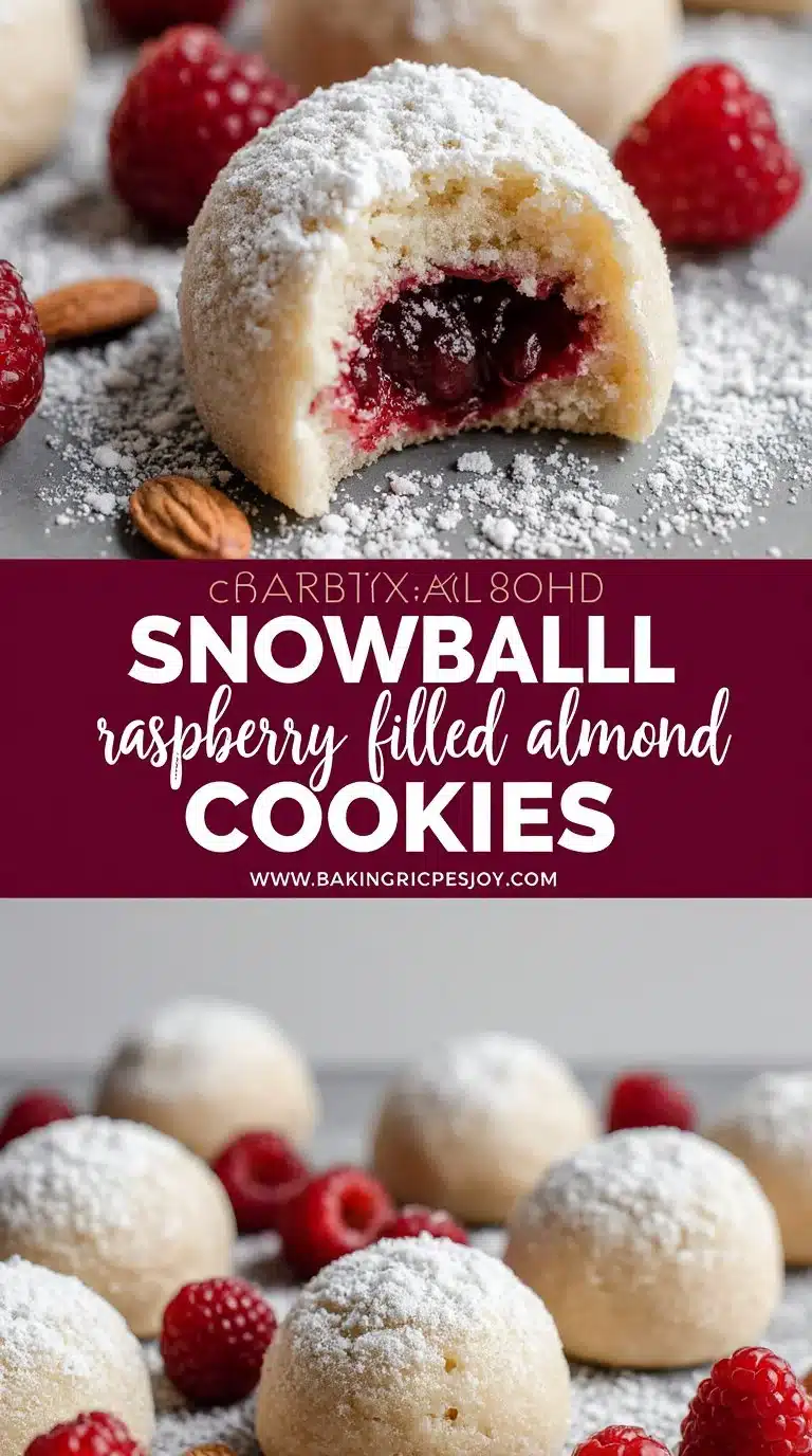 Raspberry Almond Snowball Cookies Recipe, Recipe Print Out, Cook Bake Dessert, Easy Recipe, Dessert Chef, Family Recipe, Simple Recipe - Etsy