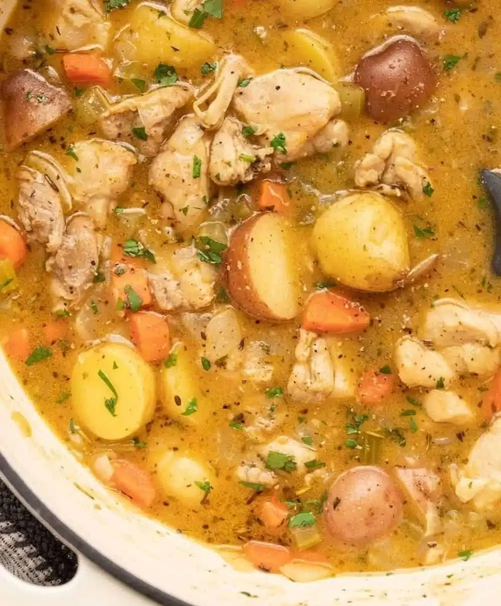 Rich and Hearty Chicken Stew | Easy on the Stomach Dinners, Recipes with Chicken Stock, Snowy Day Recipes