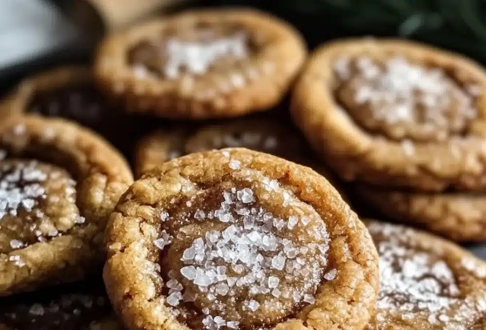 Delicious salted honey cinnamon cookies on a plate, perfect for quick baking.