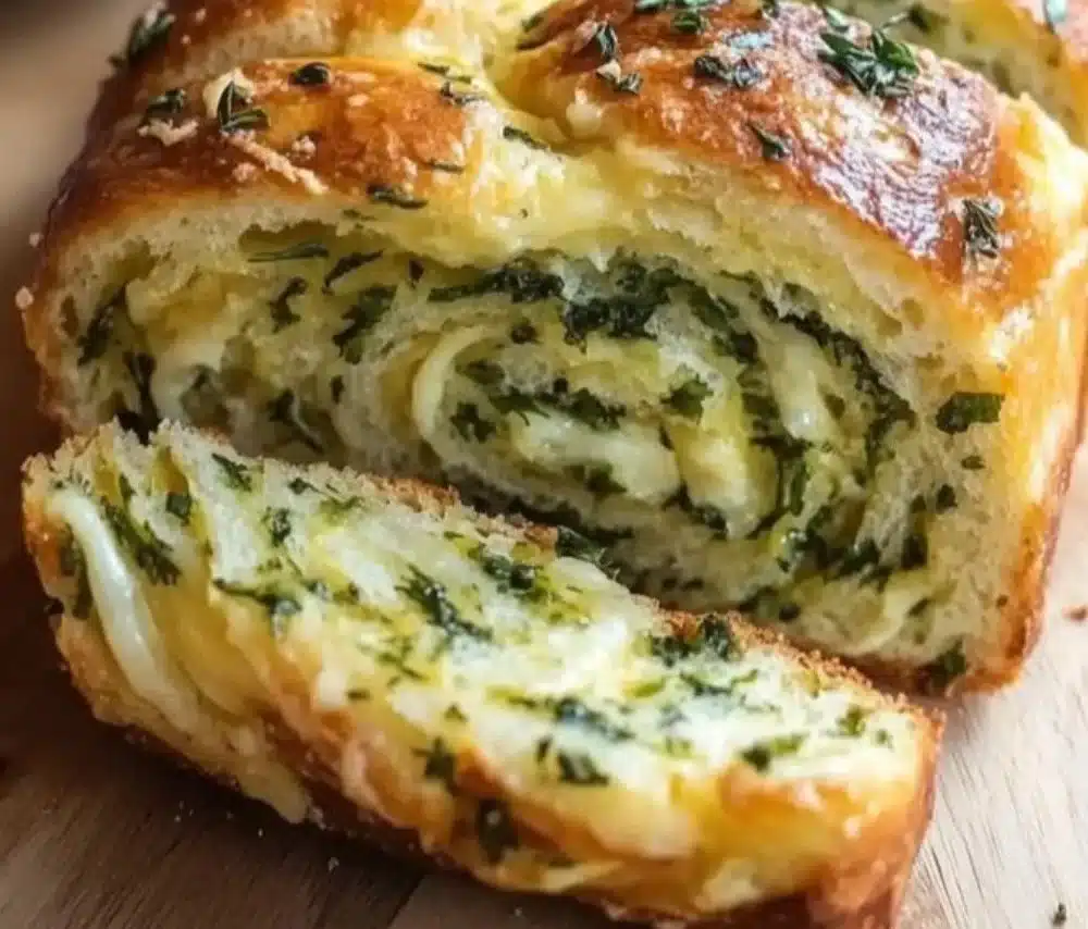 Swirled Garlic Herb and Cheese Bread: Easy Artisan Bread for Beginners