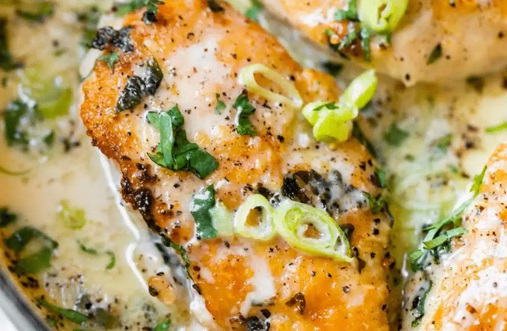 The creamiest coconut lime chicken you'll ever try! The chicken is coated in cilantro, then pan-seared and coated in a c… | Coconut cilantro lime chicken, coconut chicken recipe, chicken dinners