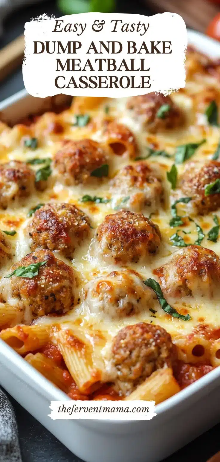 This Dump and Bake Meatball Casserole is the ultimate no-fuss dinner! Just toss frozen meatballs, uncooked pasta, marinara… | Meatball bake in the oven, Oven baked meatball with pasta, Frozen meatball and noodle casserole.